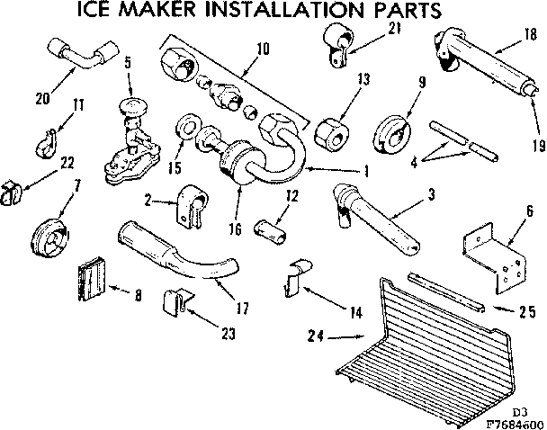 Ice maker installation parts