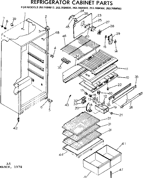 REFRIGERATOR CABINET PARTS