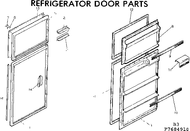 Refrigerator door parts