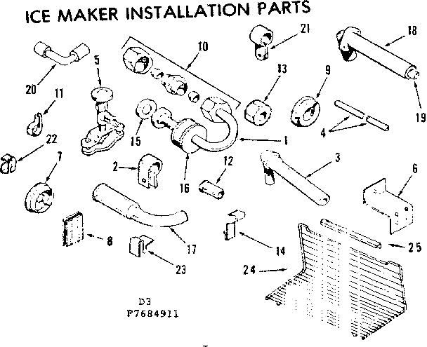 Ice maker installation parts