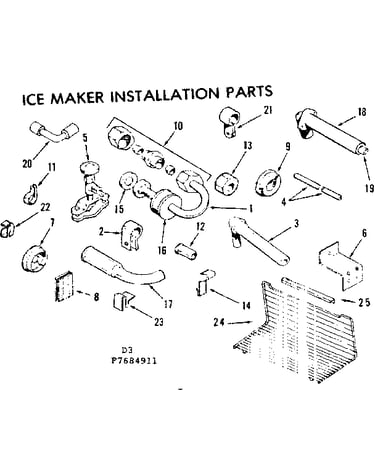 Ice maker installation parts