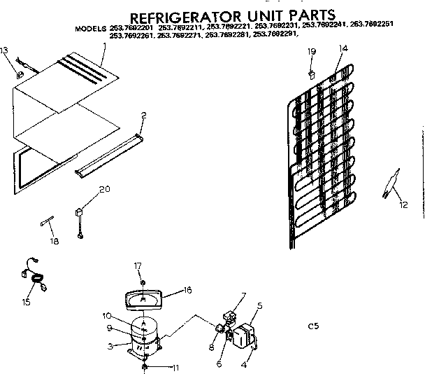 REFRIGERATOR UNIT PARTS