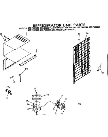 Refrigerator unit parts