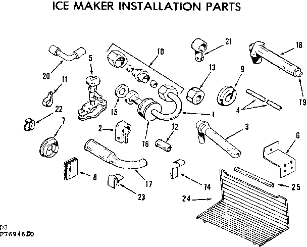Ice maker installation parts