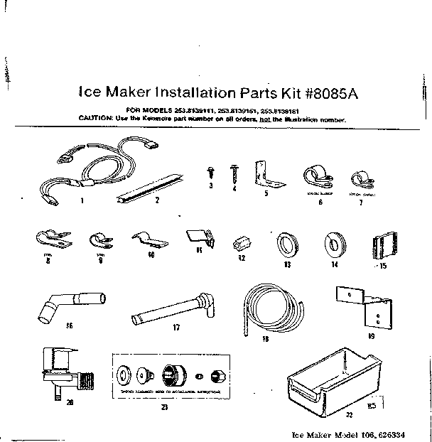 Ice maker installation parts