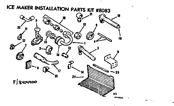 ICEMAKER INSTALLATION PARTS KIT NO. 8083