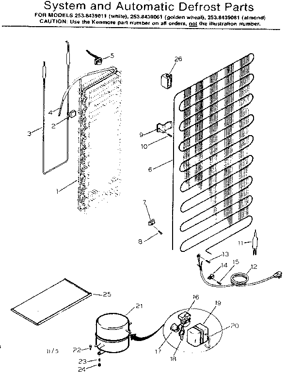 System & automatic defrost parts