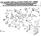 Kenmore 2538607523 ice maker installation parts kit no. 8082 diagram
