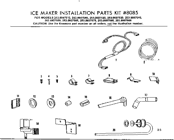 ICE MAKER INSTALLATION PARTS