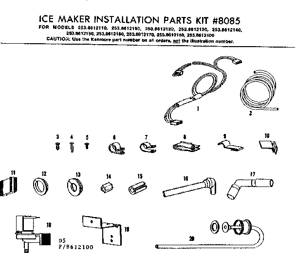 Ice maker installation parts kit