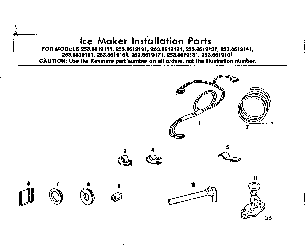 ICE MAKER INSTALLATION PARTS