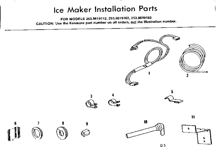 Ice maker installation parts