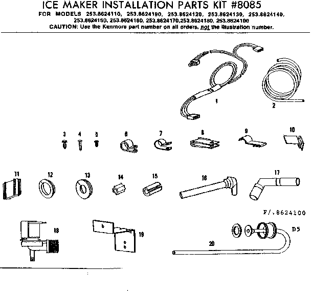 ICE MAKER INSTALLATION PARTS KIT #8085