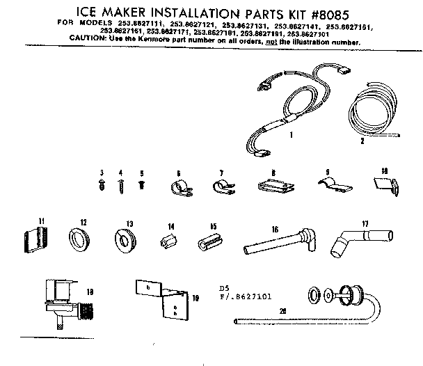 Ice maker installation parts kit #8085