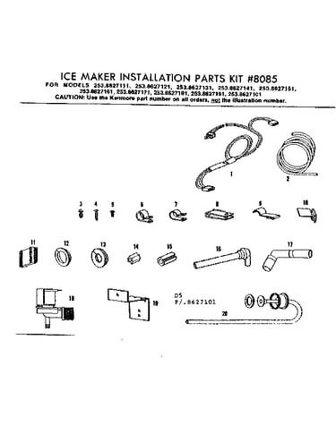 Ice maker installation parts kit #8085