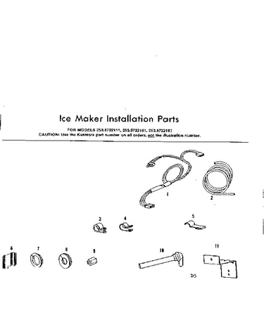 Ice maker installation parts