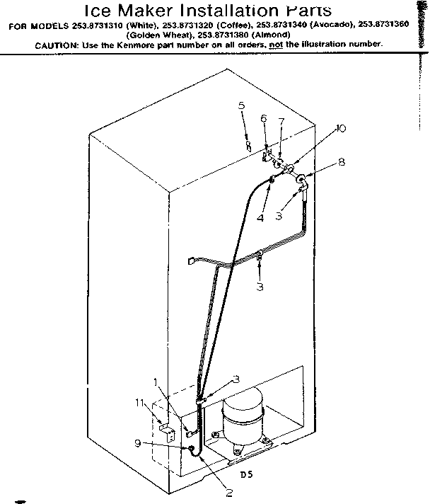 Ice maker installation part
