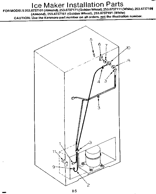 Ice maker installation parts
