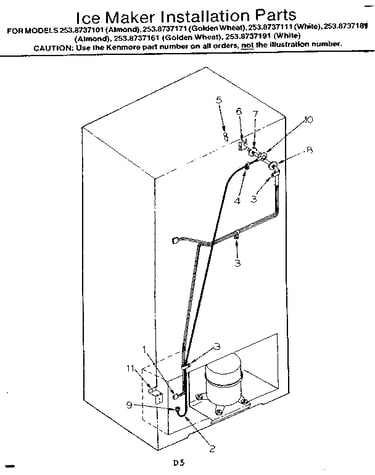 Ice maker installation parts