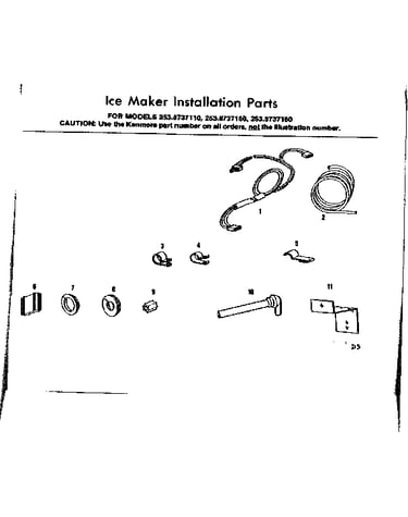 Ice maker installation parts