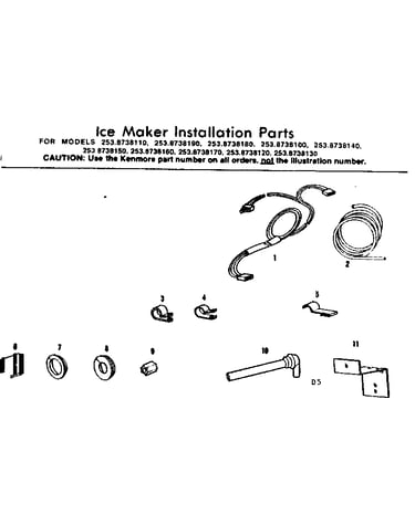 Ice maker installation parts