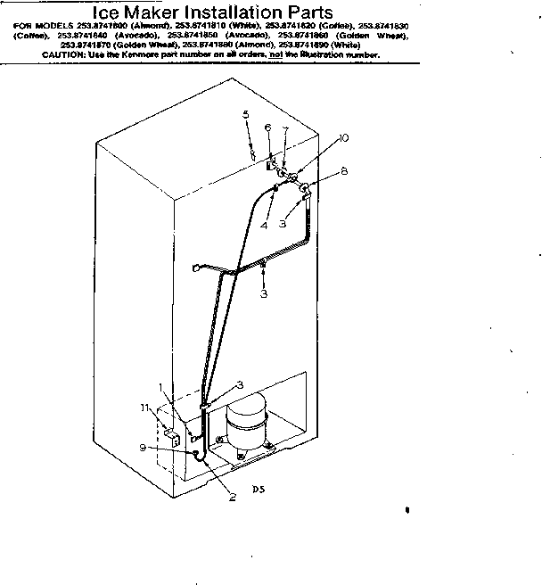 Ice maker installation parts