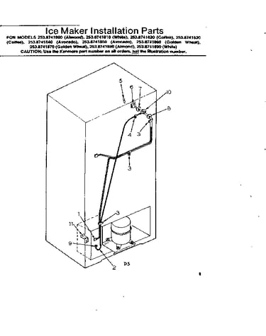 Ice maker installation parts