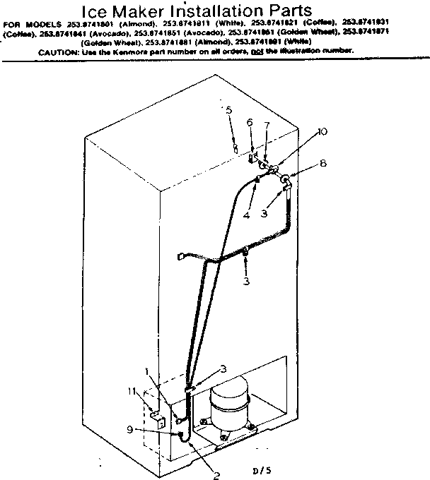 Ice maker installation parts