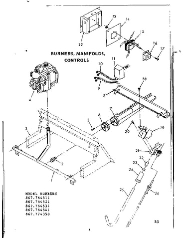 Burner, manifolds, controls