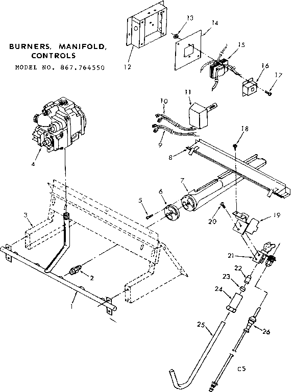 Burners, manifold, controls