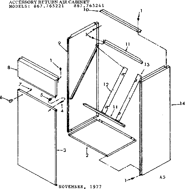 Accessory return air cabinet