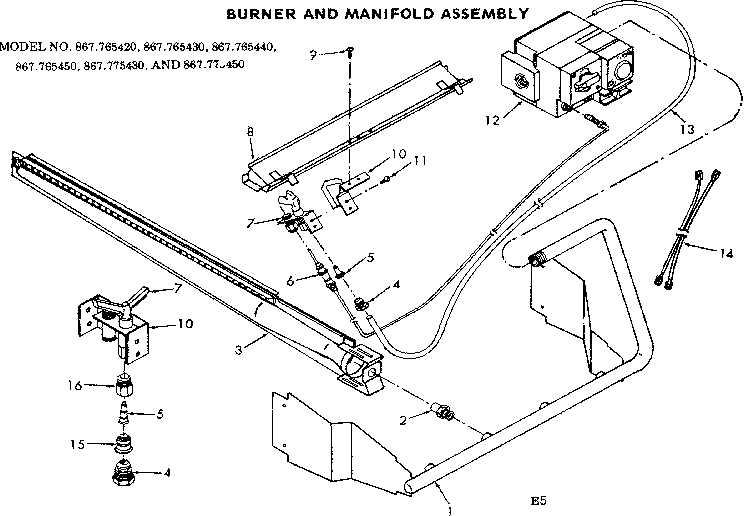 BURNER AND MANIFOLD ASSEMBLY