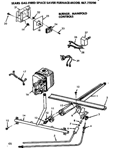 Burners, manifold, controls