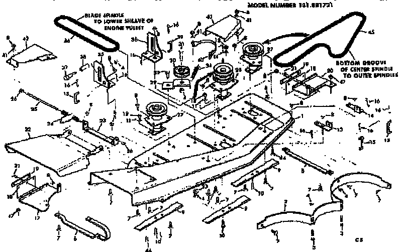 Housing and blade spindle assembly