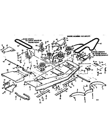 Housing and blade spindle assembly