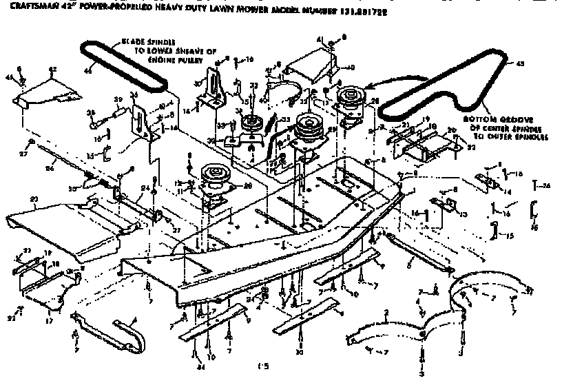 Housing and blade spindle assembly