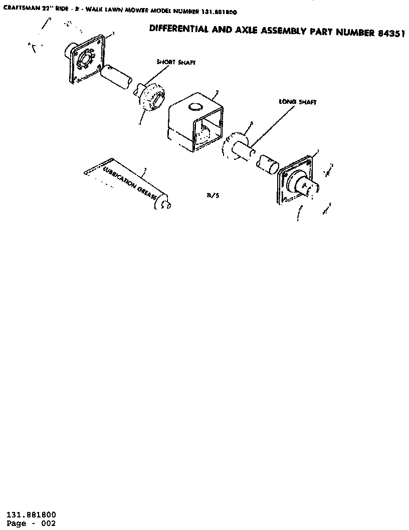 DIFFERENTIAL AND AXLE ASSEMBLY