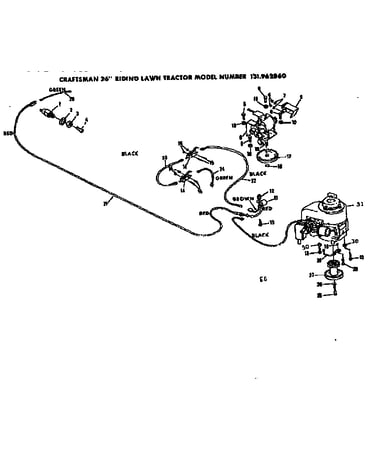 Engine and wire assembly