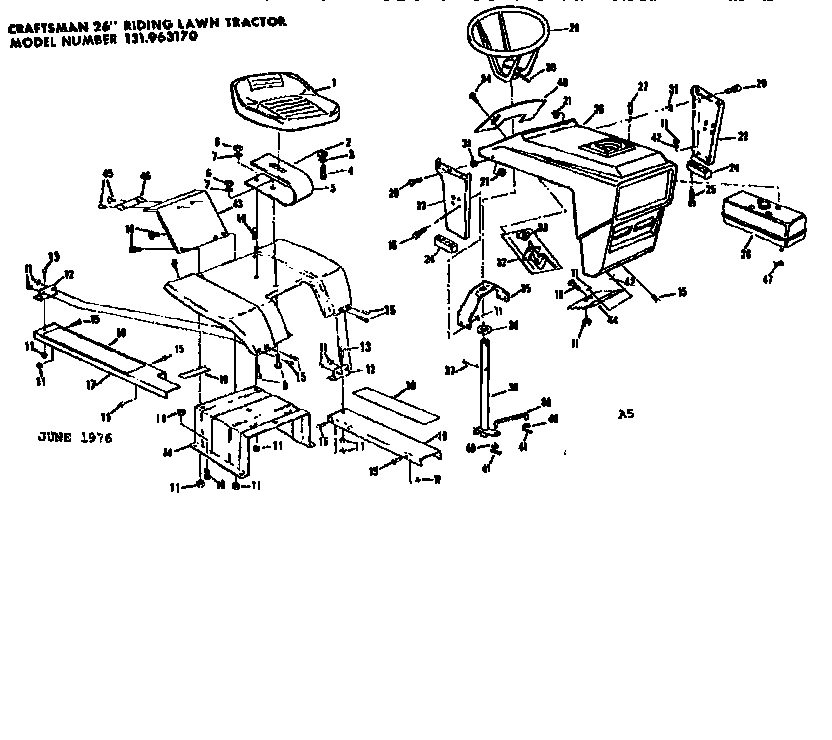 SEAT AND STEERING WHEEL ASSEMBLY