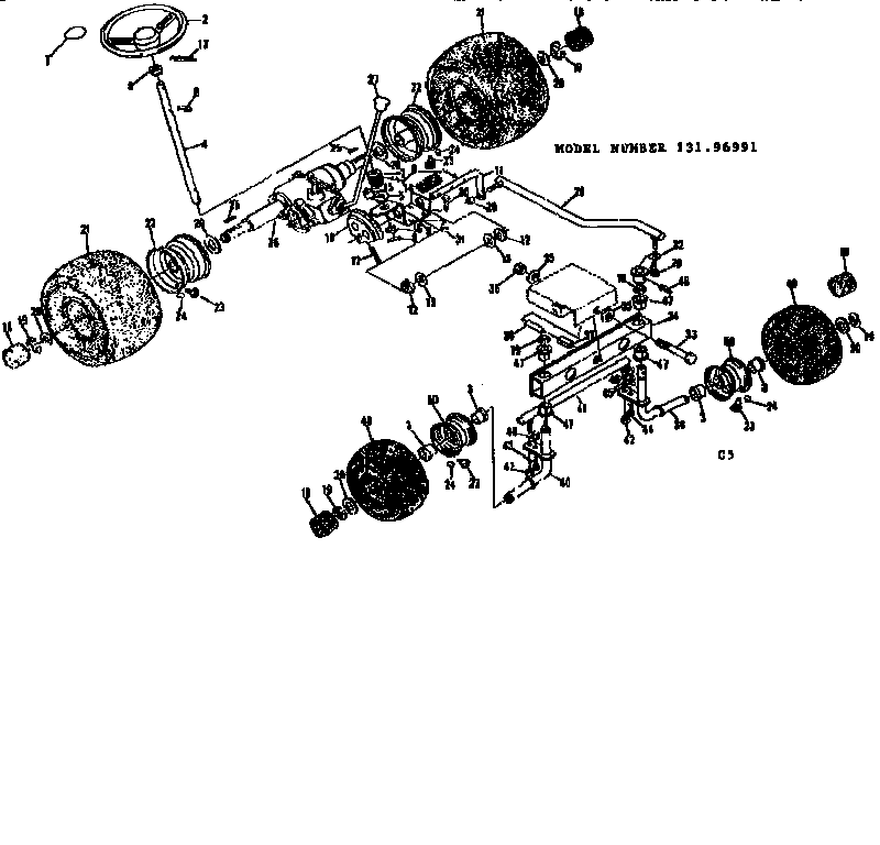 Front and rear axle breakdown