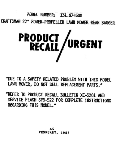 Product recall