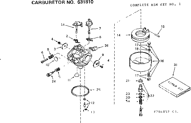 CARBURETOR NO. 631810