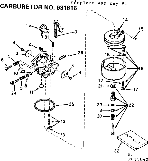 CARBURETOR NO. 631816