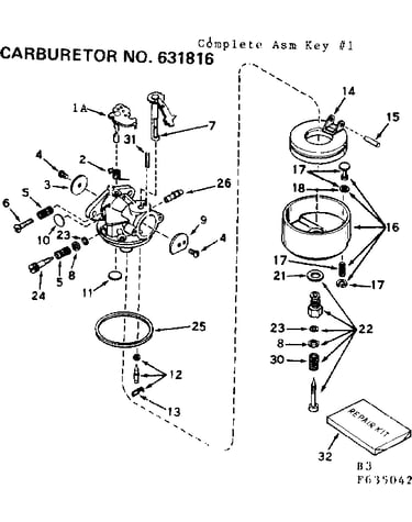 Carburetor no. 631816