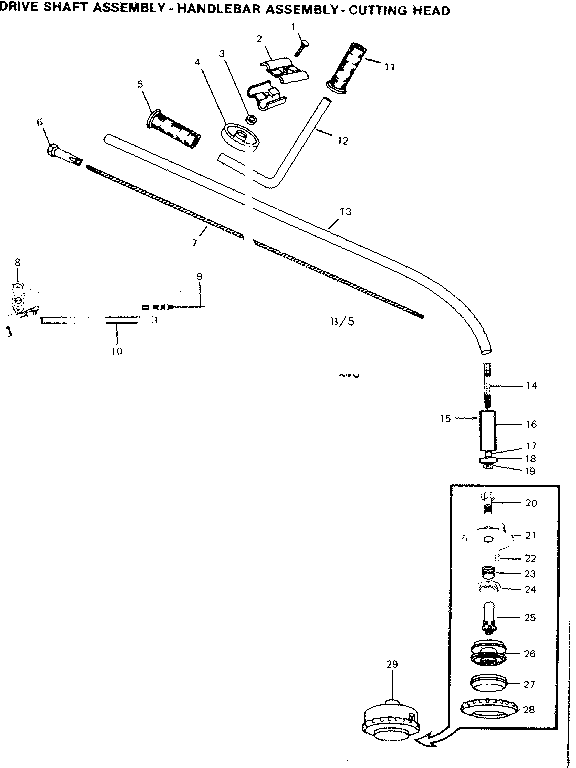 Drive shaft assem. handlebar assem.