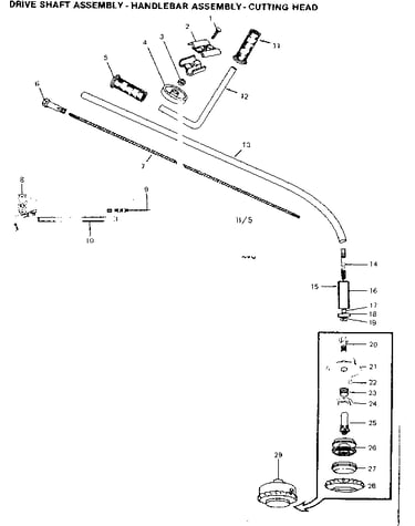 Drive shaft assem. handlebar assem.