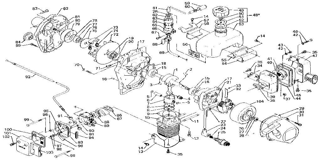 K3s 2 cycle 21.2 cc engine