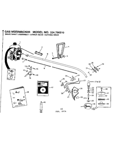 Drive shaft assembly and lower cutting head