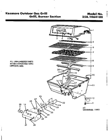 Grill burner section