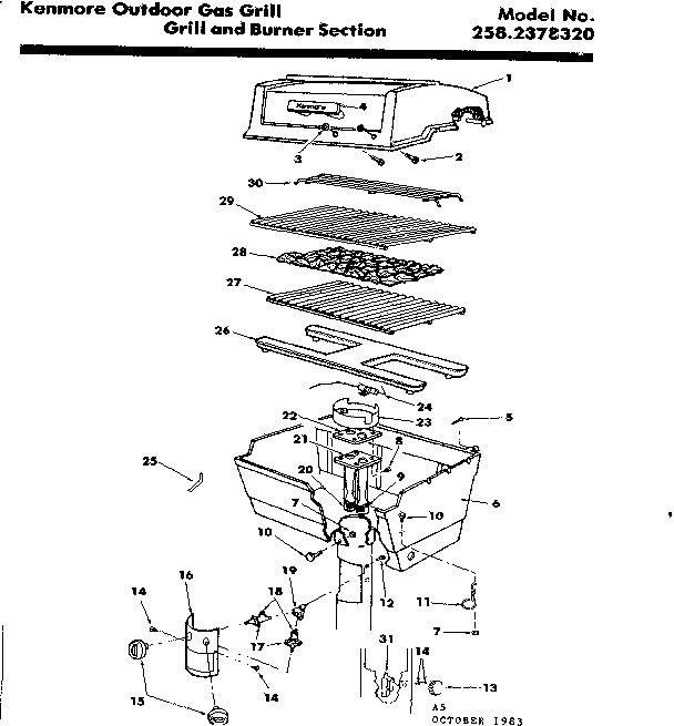 Grill and burner section